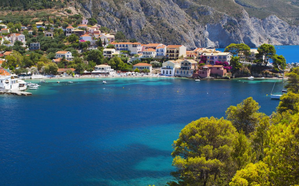 Traditional fishing village of Assos at Kefalonia island in Greece