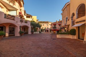PORTO CERVO - JULY 2017. Area and promenade with shops in Porto Cervo, Sardinia, Italy.
